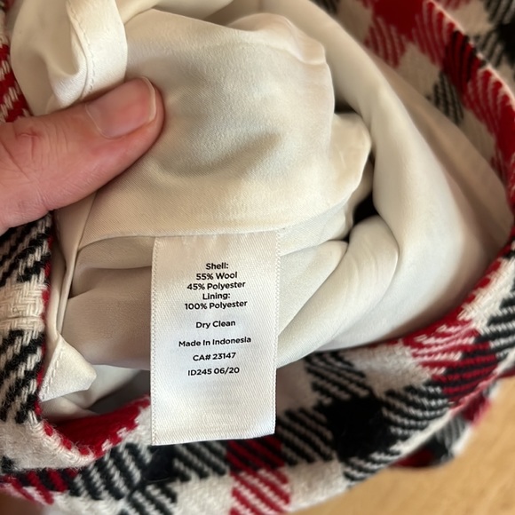 Talbots wool plaid mini skirt red black and cream - Picture 3 of 6